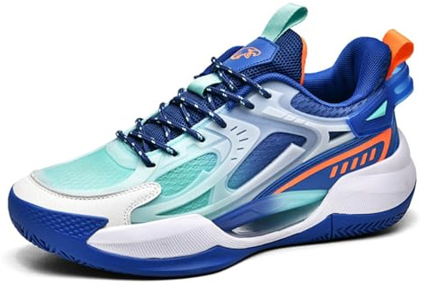 Voguerra Scarpe da Basket Neutre con Tomaia Luminosa, Scarpe Sportive alla Moda for l'allenamento Fan di Basket(Blue,44 EU)