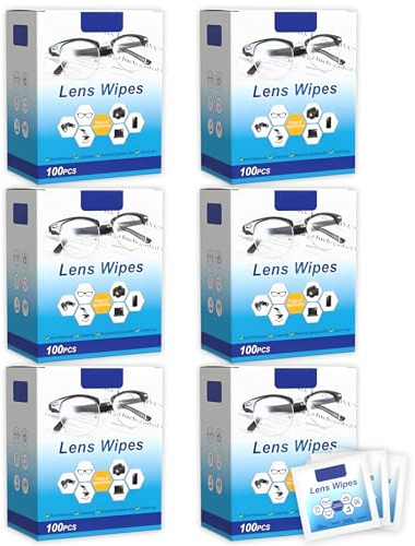COWANIEE 600 Pcs Glasses Wipes Individually Wrapped, Disposable Lens Cleaner Wipes for Phones Laptops Tablets TV Cameras