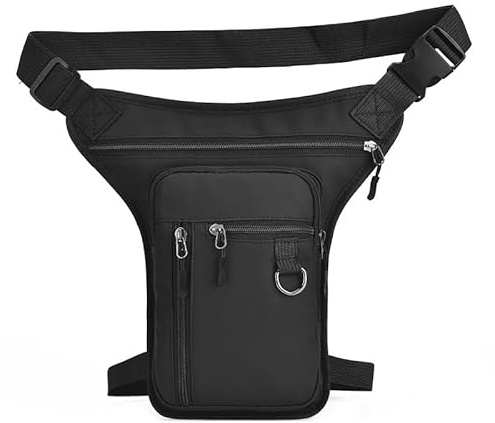 Motorcycle Leg Bag - Multifunctional Waist Pack with Adjustable Straps＆Thigh Strap Hip Bag Expandable Storage Thigh Fanny Large Capacity Multi-Function Sports Pouch Bag for Cycling Running Fishing