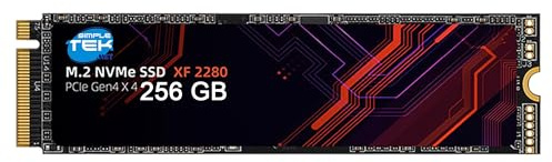 SIMPLETEK - SSD - Disco a Stato Solido 256 GB M.2 NVMe PCIe Gen 4x4 - Formato 2280, Altissima Velocità per Laptop, Desktop e Console