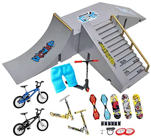 Mini Finger Skateboard Und Rampe Zubehör Set, Fingerboard Skate Park Kit, Skateboard Rampe Spielzeugset, Fingerskateboard Mit Rampen, Lernspielzeug Für Entwicklung Von Pädagogischen Fähigkeiten