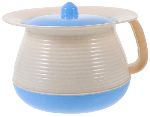 COHEALI Pot de Chambre Garçon et Filles en Plastique Pp avec Couvercle Anti-odeurs, Seau à Urine de Chevet Léger et Solide, Urinoir pour Bébé, Bassin de Lit Hygiénique pour Usage