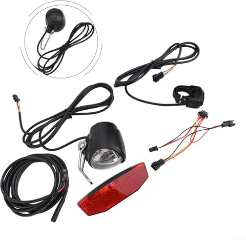 BlesConi Kit de iluminación para bicicleta eléctrica, 12-72 V LED faro trasero juego con interruptor, equipo de ciclismo impermeable