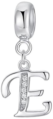 Buchstaben-Anhänger aus 925er-Sterlingsilber, für Pandora-Armbänder