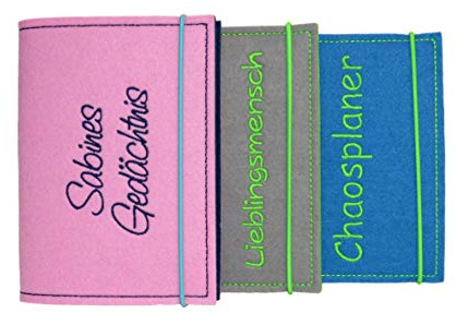 Kalenderhülle DIN A6 aus Filz inkl. Kalender personalisiert Wunschtext Notizbuch Organizer