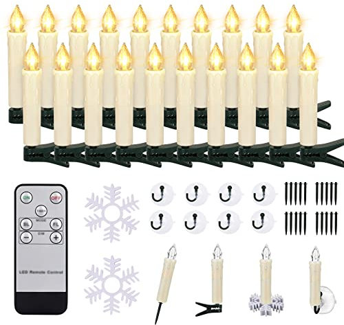 Ziyoudongli LED Candles with Remote Control Timer, Dimmable, Wireless for Christmas Tree Decoration and Wedding