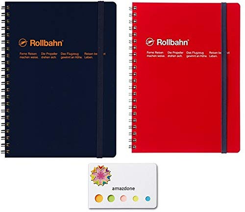 Roruban Delfonics Roruban Pocket Memo A5 dunkelblau & rot (500056-428,500056-124) 2 Stück und unsere Original Haftnotizen