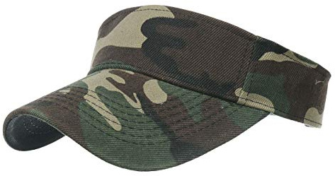 Casquette Visieres Homme Femme Été Golf Sports Plage visière de Soleil Chapeau Camouflage (Vert armée)
