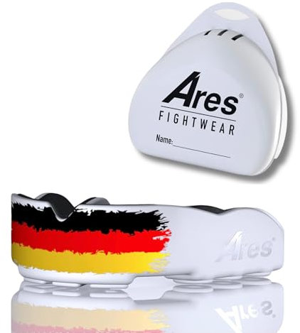 Ares Fightwear® Slim Fit Mundschutz Boxen inkl. Aufbewahrungsbox für Kampfsport, MMA & Athleten I Maximaler Zahnschutz dank Optimaler Passform I Profi Mouthguard für Herren & Damen