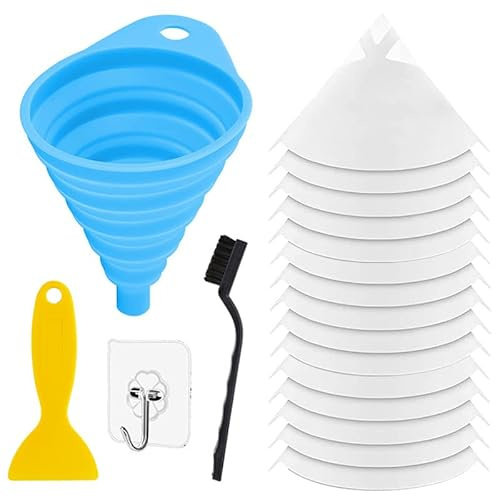 DAOKAI Paquete de 100 filtros de pintura con puntas de filtro de 100 micras Filtros de pintura desechables Accesorios de impresora 3D con embudo de silicona plegable, gancho, raspador, cepillo