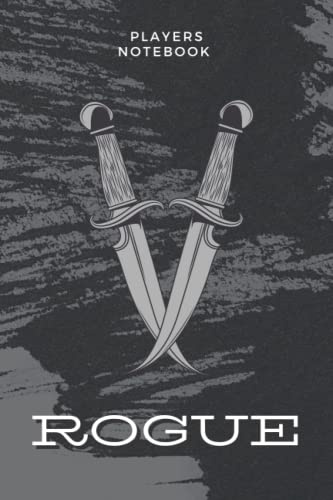 Players Notebook Rogue: RPG Handbook for Tabletop Gaming - Includes sections for Character Notes, Inventory and World Information