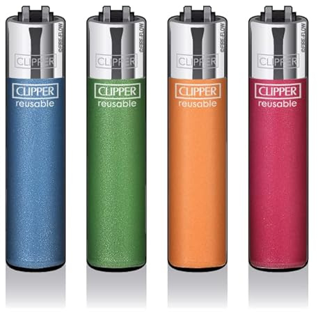 Clipper® Set di 4 accendini (Metallic Fluo)