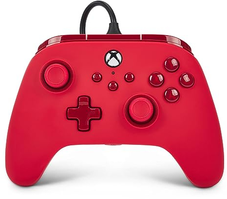 PowerA Advantage Wired Controller for Xbox Series X|S - Red, Xbox Controller with Detachable 10ft USB-C Cable, Mappable Buttons, Trigger Locks and Rumble Motors, Officially Licensed for Xbox