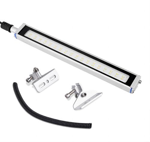 YJINGRUI Industrielle LED Maschinenleuchte 10W 282MM IP68 wasserdicht 230V | 115° Verstellbar mit Gleitbügel, Hochhelles Weißes Licht für CNC-Innenbeleuchtung, Industrie- und Werkstattbeleuchtung