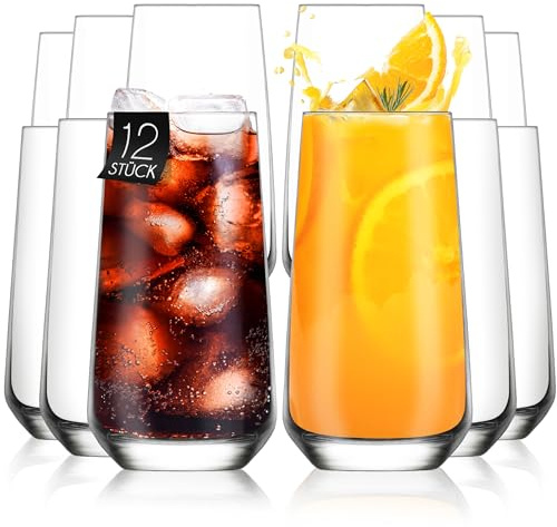 KONZEPT Lot de 12 verres à long drink, verres à cocktail, verres à cocktail, verres à eau, 480 ml