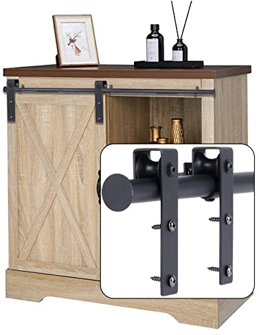 EGTink 90cm/2,95FT Schiebetürbeschlag Set,Mini Schiebetürsystem aus Kohlenstoffstahl komplettes Set mit Laufrollen,Laufschiene mit Rollen für TV-Ständer,Kleiner Kleiderschrank, Einzeltüren Schränke