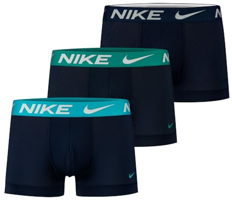 Nike Männer und Erwachsene Dri-fit Essen Micro Boxer 3 Units M Ankle, Obsidn/Dsty Kaktus/Bictal/Obsidn, M