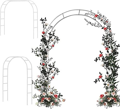 GueTTO Gartenbogen Rankhilfe Rosenbogen 200cm 180cm 160cm 140cm 120cm breit alle Rankpflanzen Rankbogen Spalier, Rosenbogen Aus Edelstahl, Gartenbogen Aus Metall,Weiß,W180*H220cm