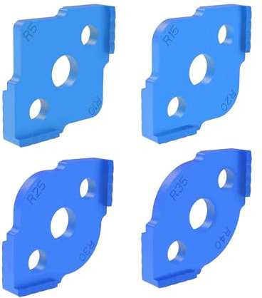 4 Stück Radius Jig Router Templates, Frässchablonen für Oberfräse,Eckradiusfrässchablonen, für Holzbearbeitungswerkzeuge,Blau (R5 R10 R15 R20 R25 R30 R35 R40)