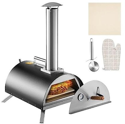 Four à pizza en acier inoxydable 12 four à bois avec port d'alimentation Portable palette en bois Pizza Maker for la cuisine en plein air