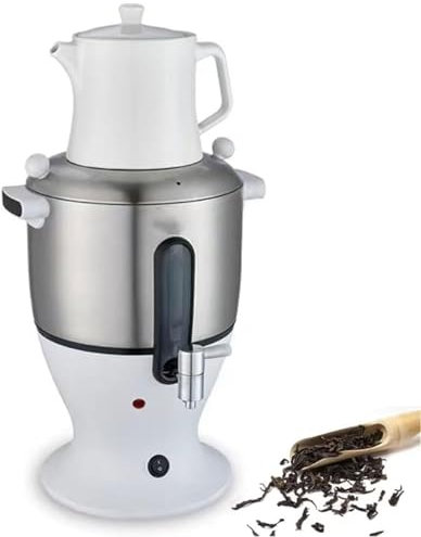 HYYKEJI Tetera Turca De 1500 W, Tetera E Infusor De Doble Olla De Acero Inoxidable De 6 L, Máquina Samovar Eléctrica con Función De Mantener Caliente, para Té Ruso Y Turco