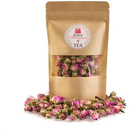 Seven Roses Getrocknete Blumen - Rosenknospen Tee Rosa Damascena 20g – Für Teezubereitung, Bad und Dekoration – Trockenblumen Rosa Blütentee Lose Naturprodukt
