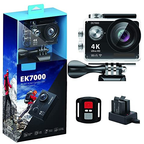 HPHPH Caméra Sport, EK7000 4K Action Camera Ultra HD Étanche DV Caméscope 12MP Caméras Sport Caméra 170 Degrés Grand Angle Original,Extérieur, Sports, Vidéo