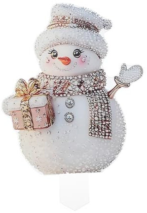 Happyyami Schneemann-gartendekoration Aus Acryl Witterungsbeständig Für Außenbereich Und Garten Einfache Befestigung Im Boden Saisonale Winter Und Weihnachts-dekor Für Rasen Und Wege