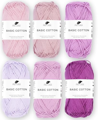 Mix Set - Pro Lana Basic Cotton - 100% Baumwolle 6x50g (Baby Rosa)