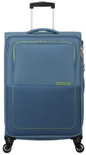 American Tourister Softtrolley Kabine Handgepäck mit 4 Lenkrollen und integriertem Schloss mit 3-stelliger Zahlenkombination mit TSA Funktion Verfügt über ein großes Hauptfach Cingh, A346 Coronet Blau