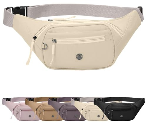 Damen-Bauchtasche für Damen, modische Bauchtasche für Herren, leicht, verstellbar, Reise-Hüfttasche für Spaziergänge, Wandern, Laufen, Joggen, beige, modisch