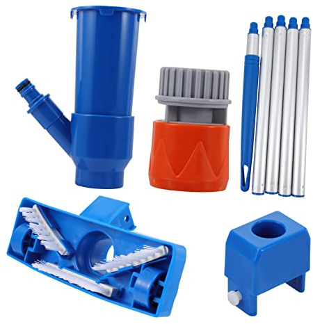 Kisangel 1 Juego Kit de Herramienta de Limpieza de Piscina de Plástico con Cabezal de Succión y Cepillo Inferior para Limpieza y Duradera de de Usar para Adultos