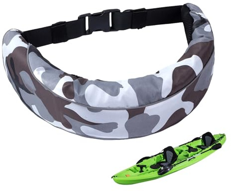 Cinturón salvavidas para la cintura, cinturón de cintura inflable manualmente - Accesorios de seguridad reutilizables para kayak, canotaje, surf, paddleboarding, vela y natación
