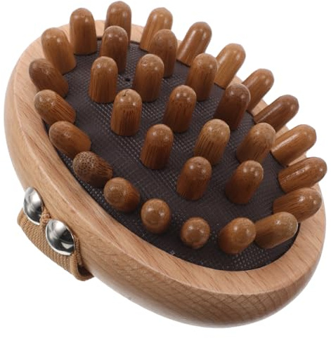 Veemoon Massagebürste aus Holz für Haare Kopfhautmassagekamm Meridian-massagegerät Haarkamm für Damen und Herren Stylingbürste mit Luftkissen Trockenbürste für Reisen