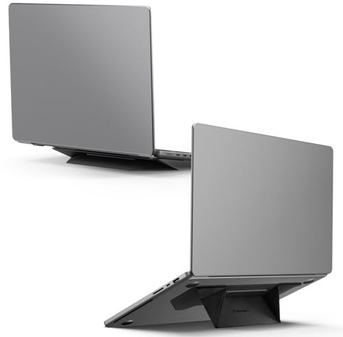 Spigen Slim Fold Supporto PC Portatile [2 Angolazioni] Pieghevole | Adesivo Riutilizzabile, Antiscivolo, Laptop Stand per Notebook MacBook Pro Air Neo M2 M3 M4 M5 13 14 15 Pollici e oltre