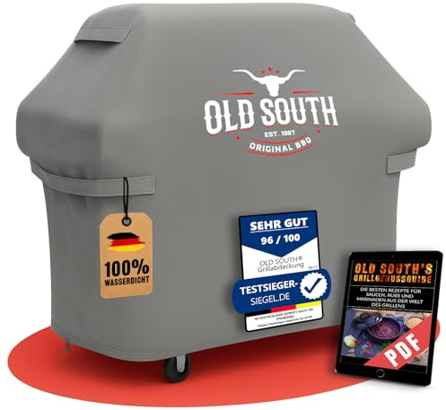 Old South – grillskydd väderbeständigt – grillskydd för Weber, Napoleon, Enders, Rösle gasgrill – vattentätt grillskydd (147 x 65 x 115 cm)