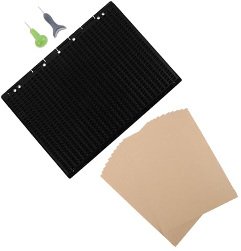 Gogogmee Kit Lavagna Braille Strumento Portatile 27 Righe 30 Celle in Plastica con Stilo Ergonomico Resistente per Scrittura Braille per Studio e Apprendimento Non Vedenti