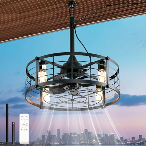 AHAWILL 20 Gazebo Fan with Light,Plug and Play,Outdoor Hanging Fan