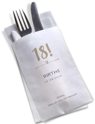 Bestecktasche personalisiert, Serviettenhülle, Geburtstag, Silberhochzeit, Goldene Hochzeit feiern