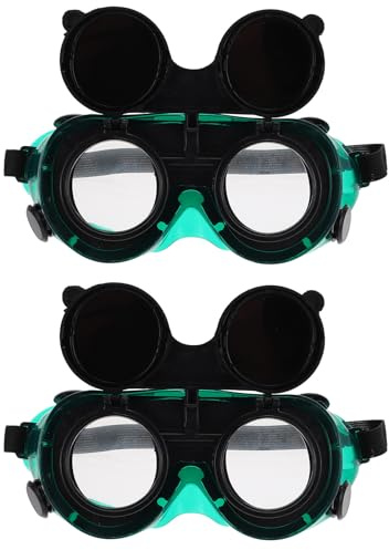 HEATSHAKING 2 Stück Schweißerbrille mit Starkem Augenschutz Pvc und Glas Material Schlagfest und Blendfrei für Elektrisches Schweißen