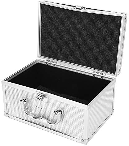 Aluminum Alloy Portable Display Case - Durable Aluminum Toolbox with Protective Sponge Lining - Lightweight & Elegant Design for Jewelry & Instruments - Size 230150125mm