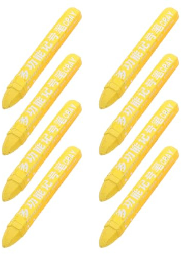 OSALADI 8pcs Yellow Tire Marking Crayon Comfortable Grip, Multi-surface Wax Marker for Precise Application on Conveyor Belts and Fabric, for Garage and Warehouse Use