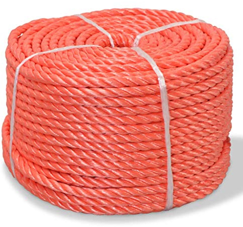 vidaXL Corda Intrecciata Polipropilene 10 mm 100 m Arancione Cima Cordame Fune