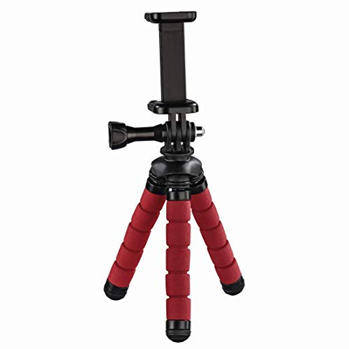 Hama Mini-Stativ Flex für Smartphone und GoPro, 14 cm, Rot