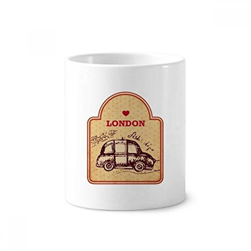 DIYthinker Car UK London Stamp Britain Ceramic Toothbrush Pen Holder Mug White Cup 350ml Gift 9.6cm high x 8.2cm Diameter