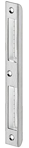 JUVA Tôle de fermeture d'angle chromée argentée mate - Plaque d'entrée pour portes pliées - Rénovation pour châssis en bois et pour portes pliées - 1 pièce - Butée de porte en métal