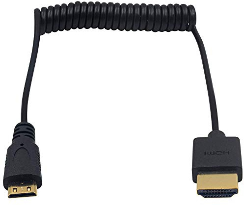 Duttek Mini HDMI to HDMI Cable (1.2M/4FT), 4K Mini HDMI Male to HDMI Male Coiled Cable Support 4K@60Hz, 1080P, For Canon DSLR, Camcorder, Laptop, Tablet and Graphics
