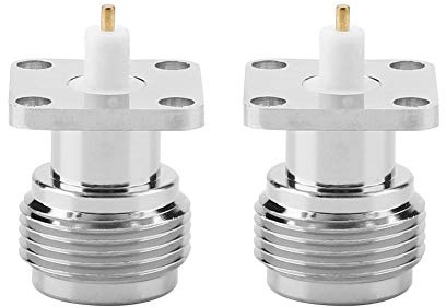 Oumefar 2Pcs N KFD 5 N Female Jack RF Coaxial Connector Adapter Chassis Coax Connector Square Socket Panel Mount with Flange 17 5 x 17 5 Solder Cup