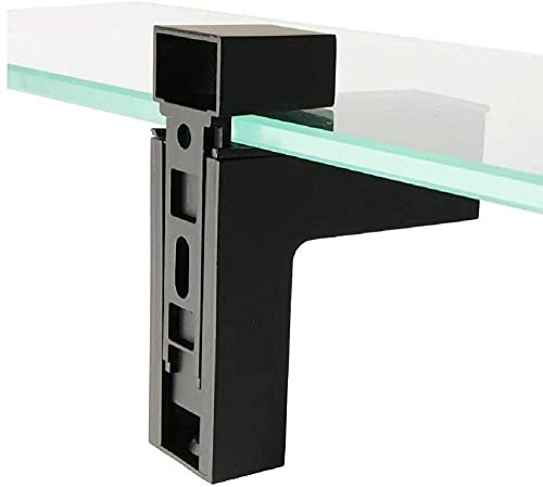 [2 Stück] Glastürscharnier verstellbar Massivholz/Glas Regalhalterung Massivwandmontage