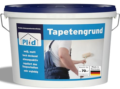 Plid® Tapetengrund Weiß matt [10L] - Ideale Untergrundvorbereitung vor dem Tapezieren - Haftgrund Tiefengrund Grundierung Voranstrich Untergrund für Raufasertapete - Made in Germany